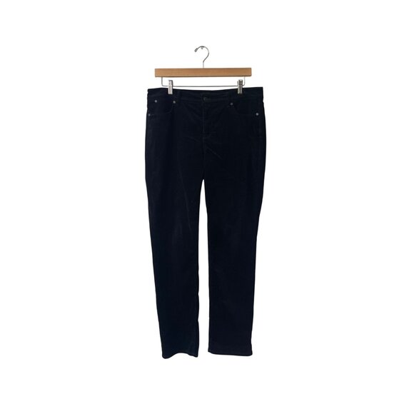 Talbots Flawless Five Pocket Pants Size 10 Straight Leg Velveteen Stretch Black - Picture 3 of 12